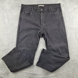 Levis 724 Women's Jeans High Rise Straight Crop Black Size 34